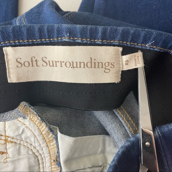 SOFT SURROUNDINGS THE ULTIMATE DENIM PULL ON SKINNY JEANS ELASTIC WAIST XS BLUE - Picture 5 of 7